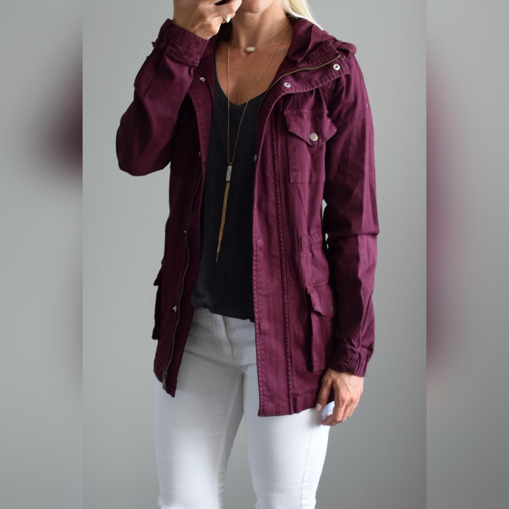 Tinsel Maroon/Burgandy Utility Jacket